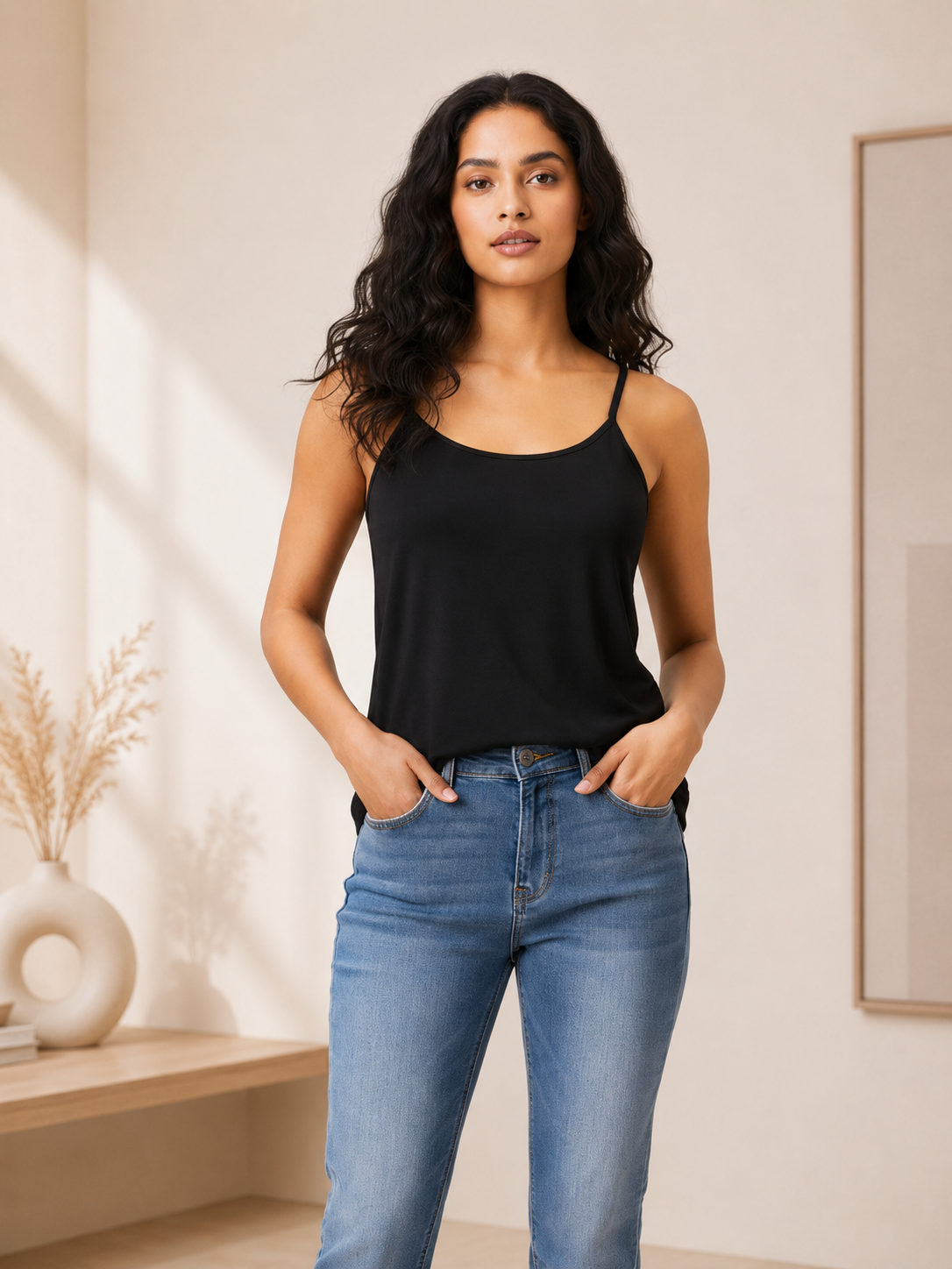Ladies Cotton Camisole - Spaghetti Strap Innerwear for Women