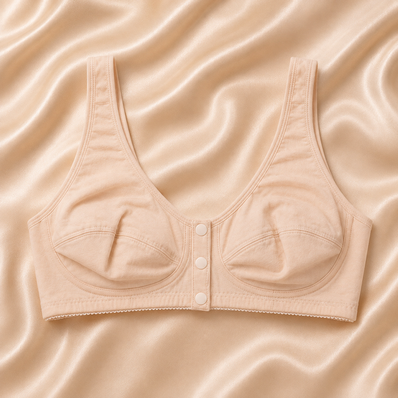 Front Button Cotton Bra for Women - Soft & Comfortable Everyday Bra