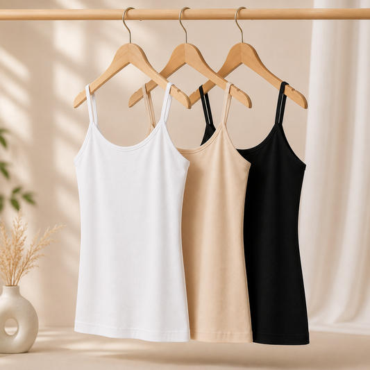 Ladies Cotton Camisole - Spaghetti Strap Innerwear for Women